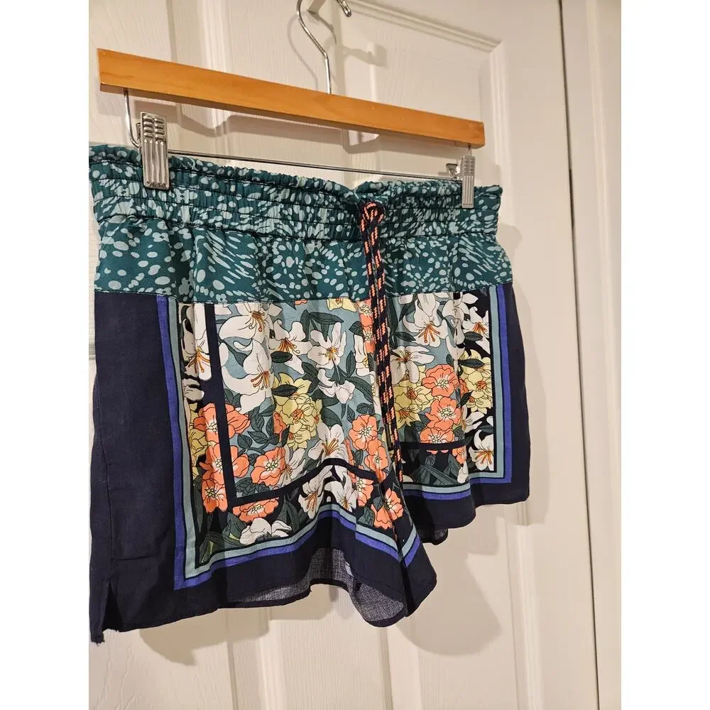 Anthropologie Hei Hei‎ Floral Rayon Shorts Small Boho Summer Drawstring Pocket